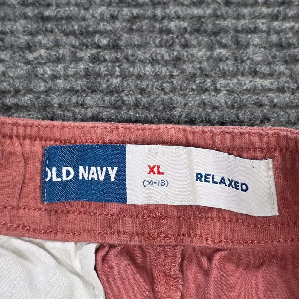 Old Navy Relaxed Fit Shorts Boy's XL (14-16) Faded Red Elastic Waist Drawstring